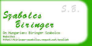 szabolcs biringer business card